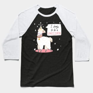 alpaca with unicorn horn Baseball T-Shirt